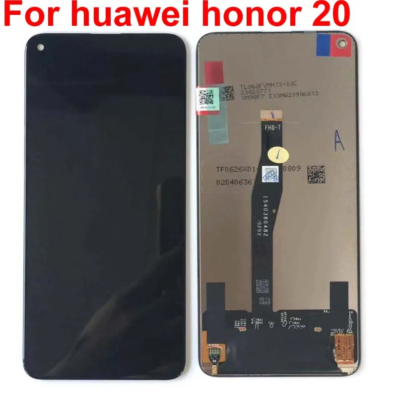 Для 6,26 ''huawei honor 20 honor 20 Pro YAL-L21 YAL-L41 YAL-AL10 ЖК-дисплей Дисплей кодирующий преобразователь сенсорного экрана в сборе запчасти