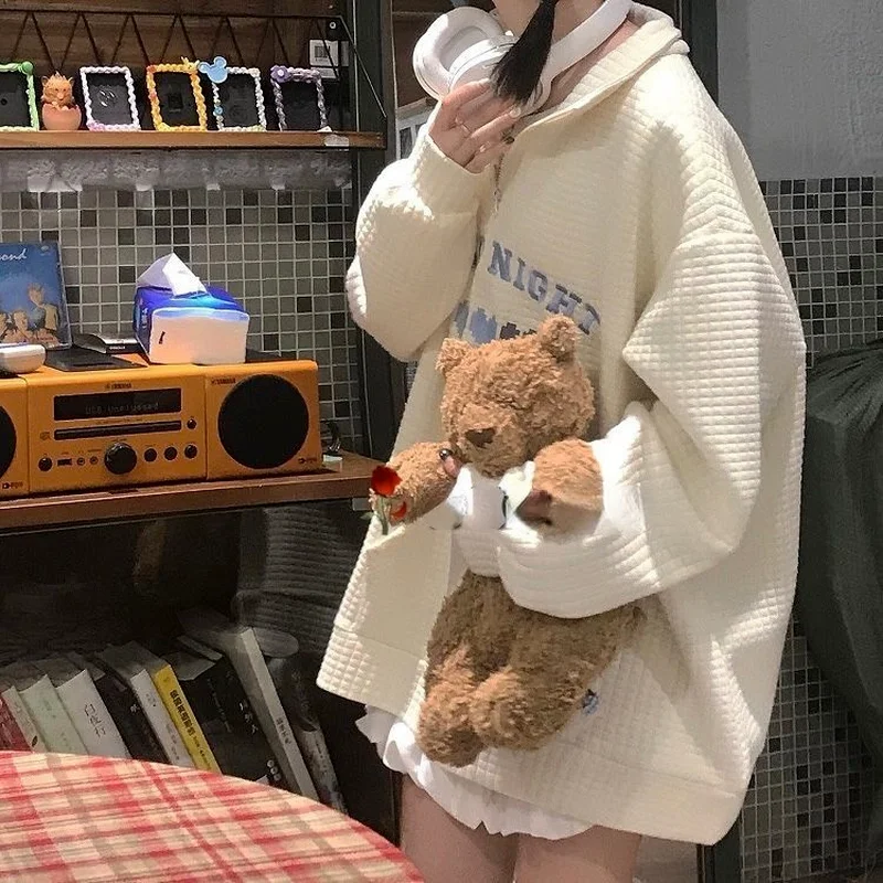 Женские Дизайнерские свитшоты с вышивкой буквами бойфренда в стиле Харадзюку