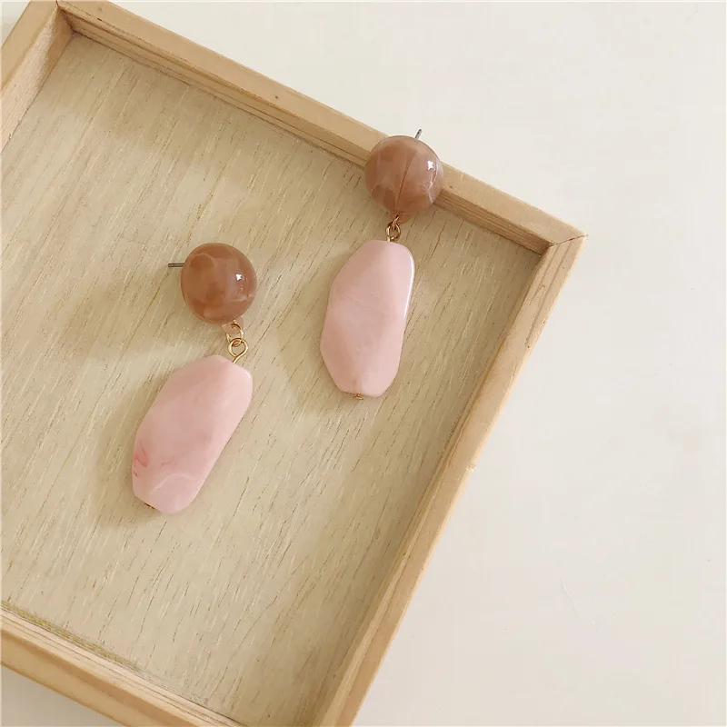 Модные кулоны серьги милые акриловые бусины розовые полимерные геометрические