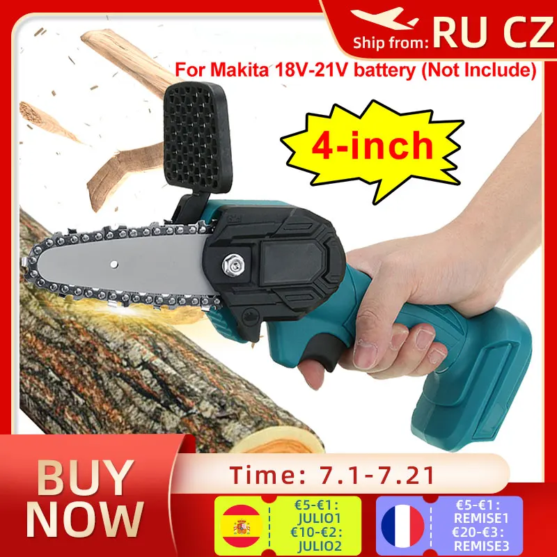 800W 4 дюймовый мини Электрическая цепная электропила со Обрезка с помощью одной