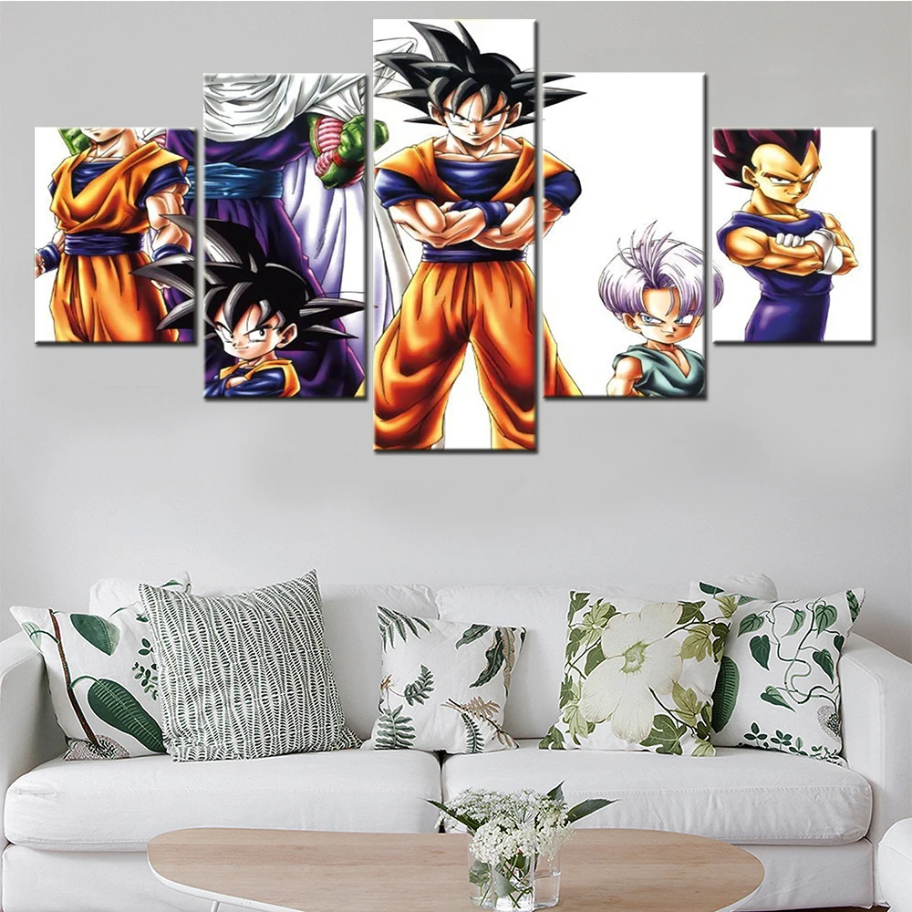 

Wall Art HD Prints Japan Anime Dragon Warriors Manga Figure 5 Pieces Painting Canvas For Living Room Poster Wall Decoration
