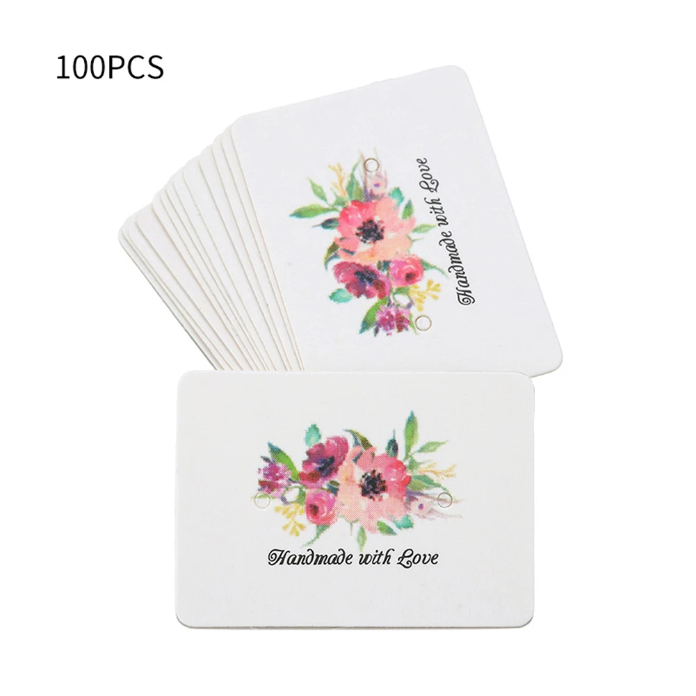

100pcs/pack Hang Necklace Price Tag Jewelry Packaging Accessories Rectangle Earring Display Card Bracelate Cardboard DIY Mini