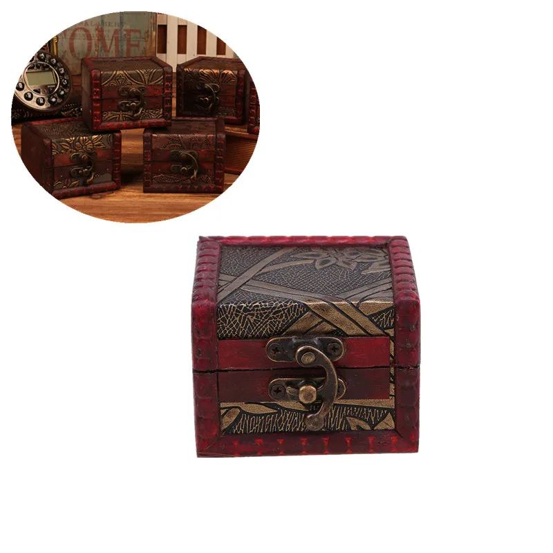 Европейская коробка для упаковки ювелирных изделий с замком античная деревянная