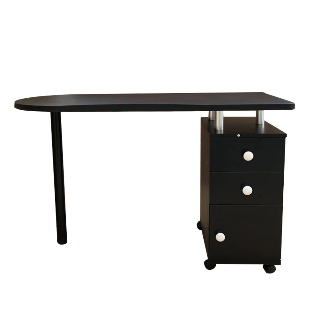 

Easy To Assemble and Well-made and Easy To Wipe and High-quality Black Nail Table for Manicure with Exquisite Drawer