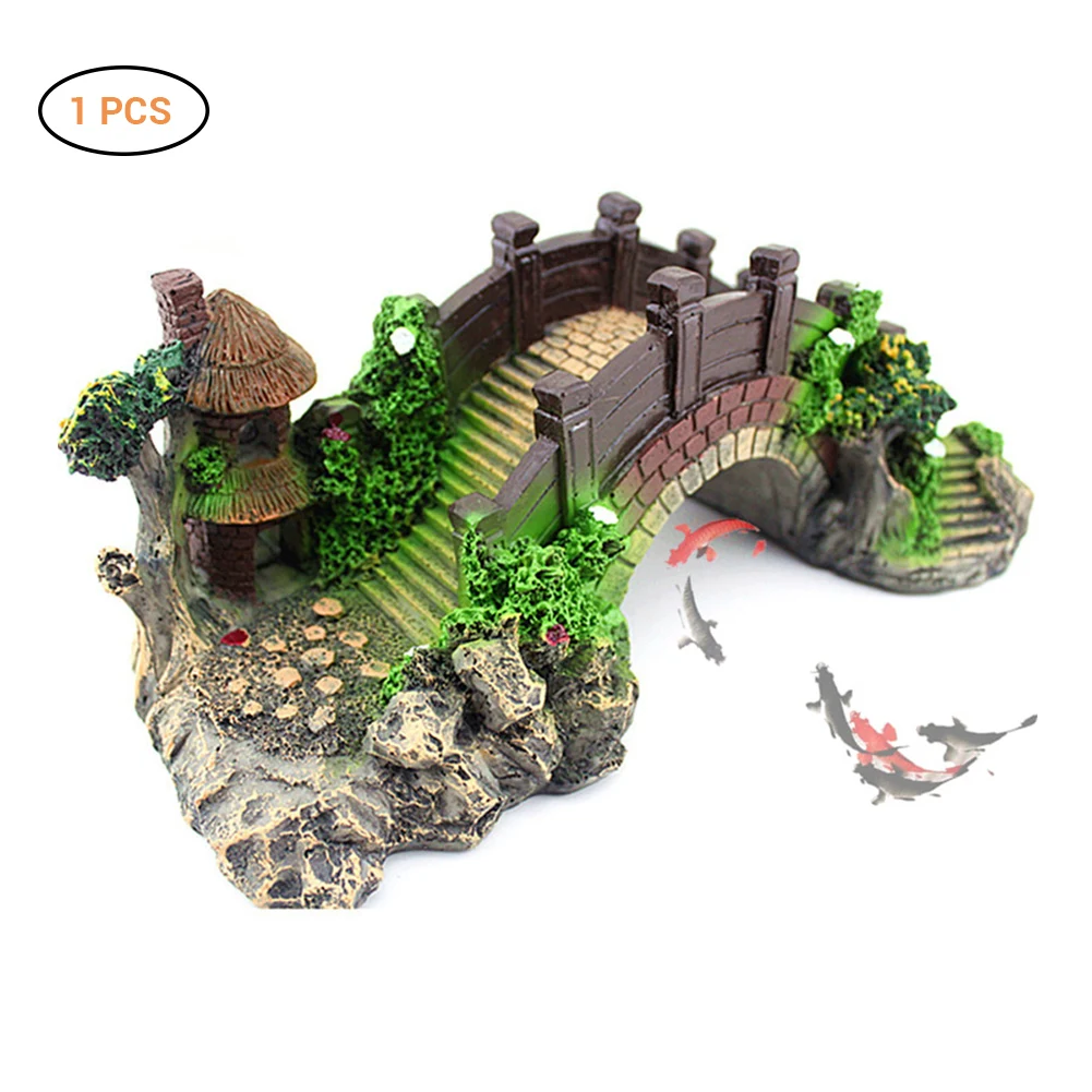 

Rockery Bridge Decorative Ornament Decor Simulation Plants Decoration Fish Tank Aquarium Accessories Decoration