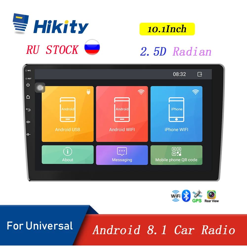 Hikity 10 дюймовый Android автомобильный радиоприемник 2 Din GPS WIFI Авторадио 2.5D