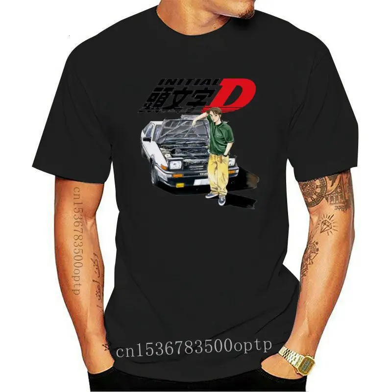 

Новинка 2018, Повседневная футболка с коротким рукавом initial d, аниме распродажа, футболка из 100% хлопка