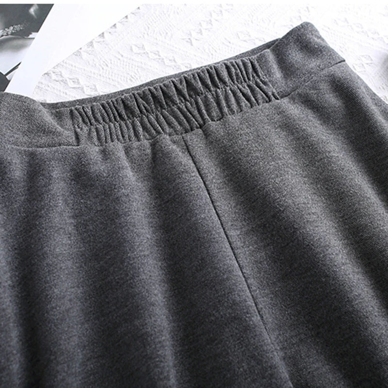Женская Длинная шерстяная юбка черного и серого цвета размера плюс Повседневная