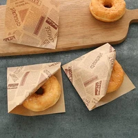 100pc english pattern food greaseproof paper bag sandwich donut bread paper bag baking accessories wedding decoration 2020