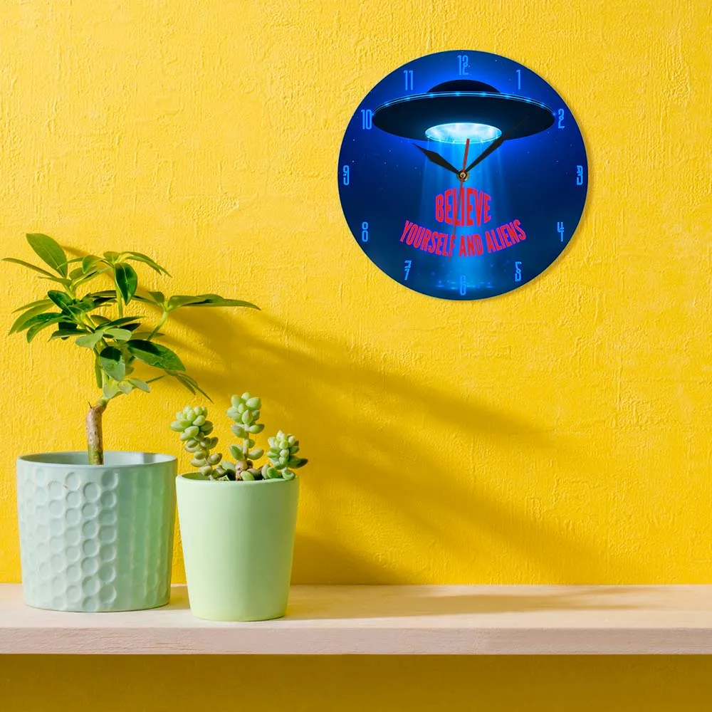 Настенные часы Believe yours и Alien цитата в космическом пространстве настенные