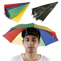 colorfulcamo parasol umbrella hat cap outdoor camping fishingumbrella hat cap fishing cap sun shade camping hiking outdoor 2021