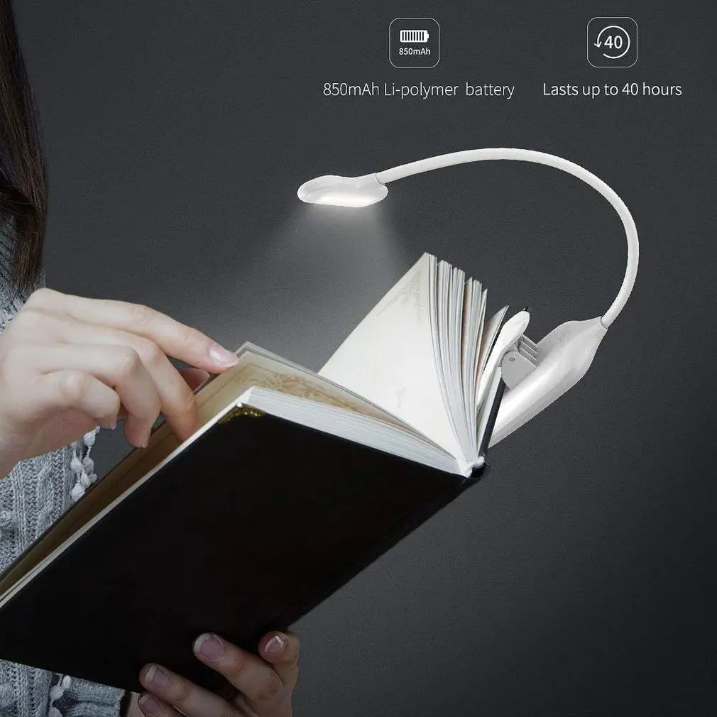

Rechargeable LED USB Book Light Reading Light Flexible Book Lamp Dimmer Clip Table Desk Lamp Portable Clip Light