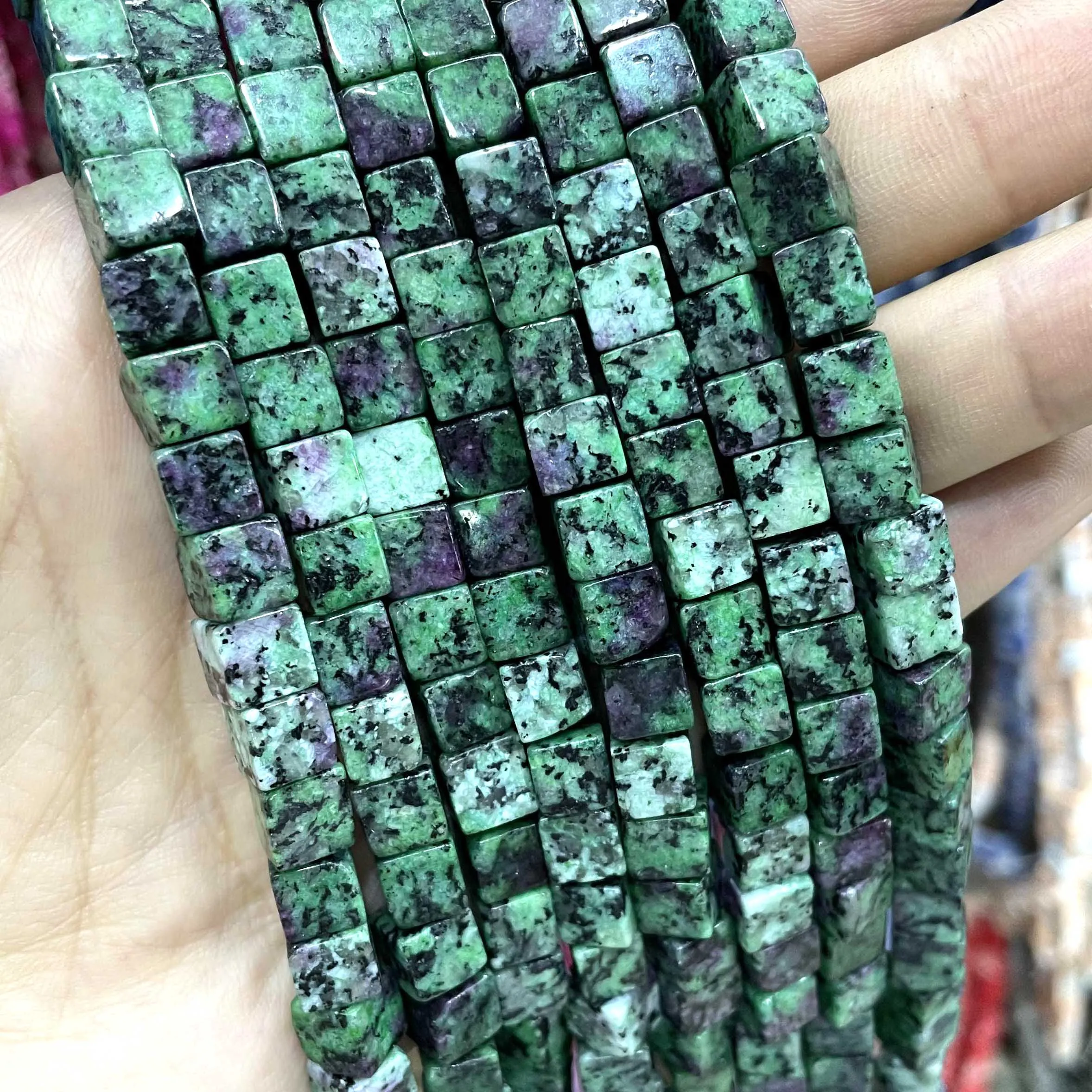 6*6mm Natural Square Jades Agates Lapis Lazuli Amazonite Stone Spacer Beads For Jewelry Making Charm DIY Bracelet Necklace | Украшения и