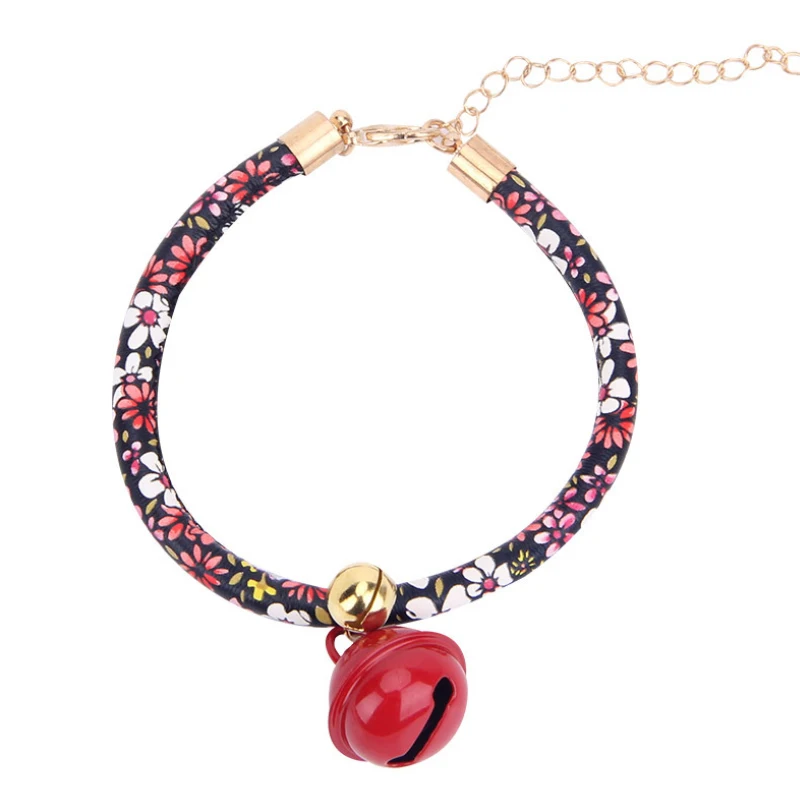 Ошейник для питомца собаки кота колокольчика ожерелье ювелирный узор тканый