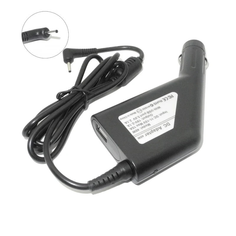 

Автомобильное зарядное устройство для ноутбука Asus Eee PC 1001HA 1001P 1001PX 1005HA 19V 2.1A 40W Dc адаптер 2,5*0,7mm 5V 2.1A