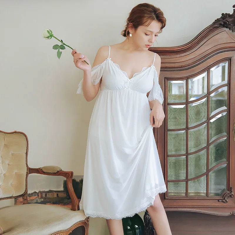 Женская сетчатая Ночная сорочка с V образным вырезом|Ночные сорочки и пижамы| |