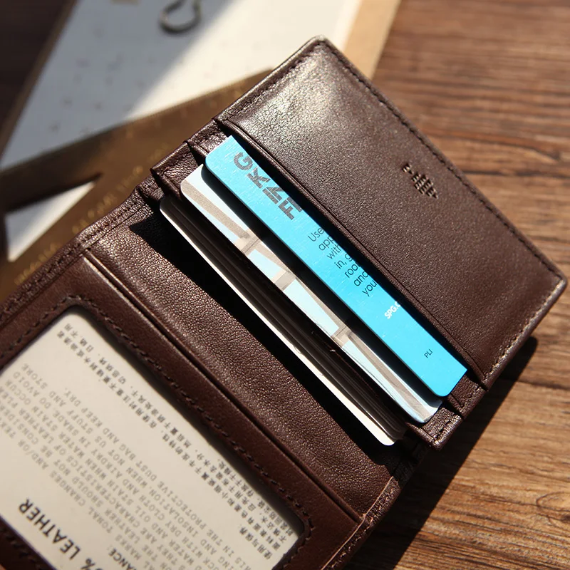 LANSPACE genine мужской кожаный чехол для карт с именем высокое качество тканые