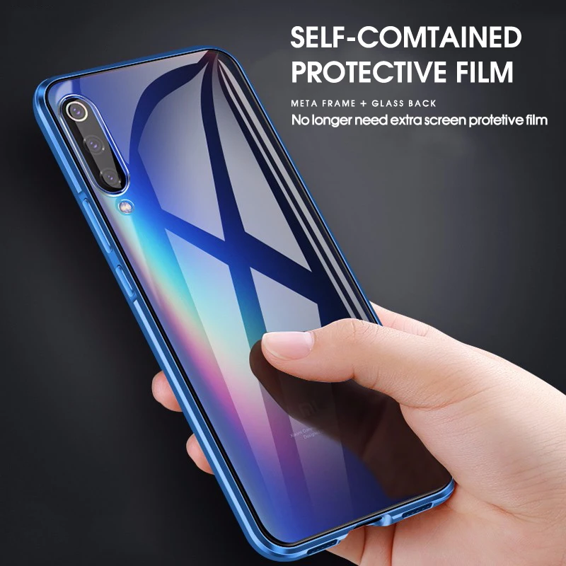Чехол для xiaomi A3 двусторонний стеклянный Магнитный адсорбционный чехол телефона