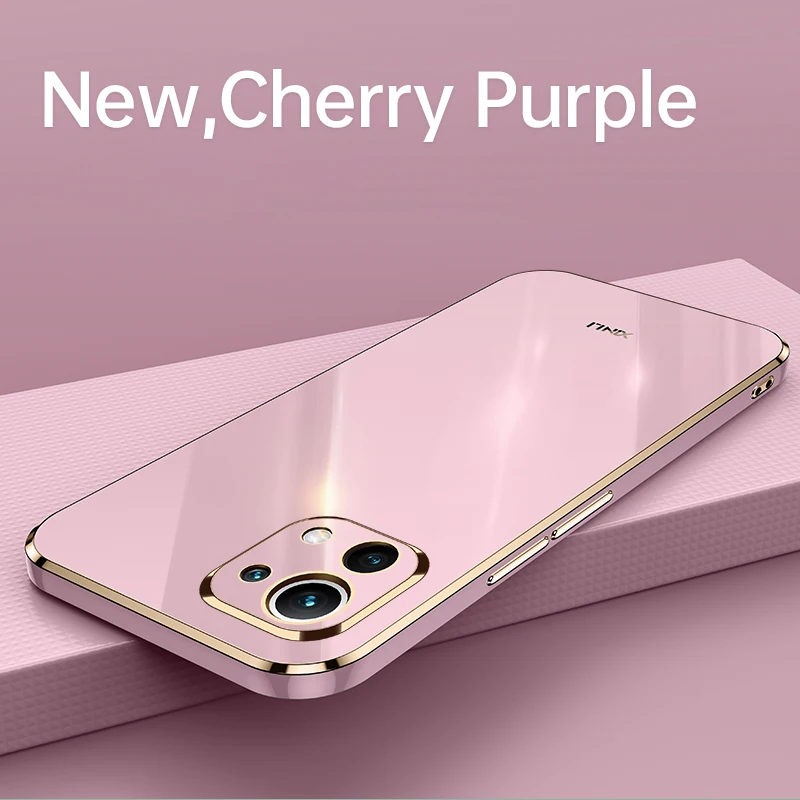 Plating Square Frame Phone Case On For Xiaomi Mi 11 Lite 5g NE Xiaomi11 4g 11lite 11i Mi11 I Luxury Soft Silicone Back Cover