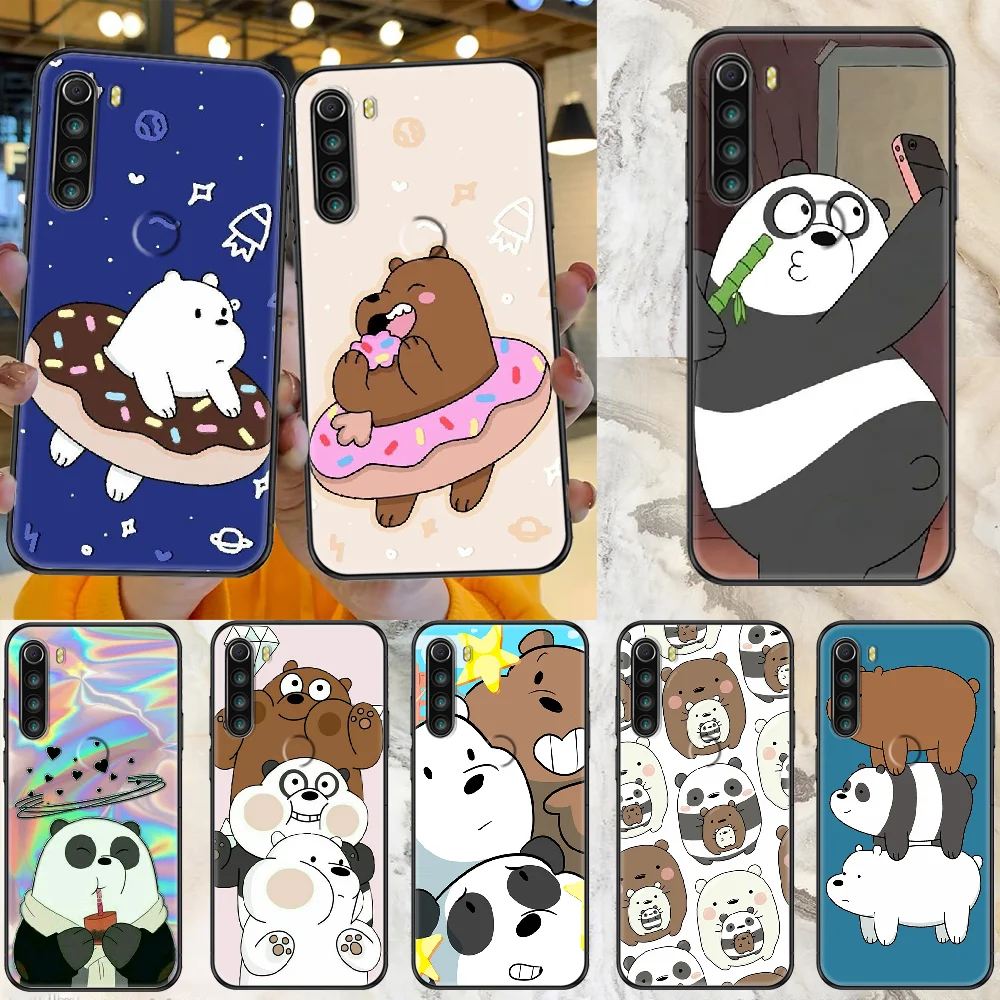 

We Bare Ice Bear Panda Phone case For Xiaomi Redmi Note 7 7A 8 8T 9 9A 9S 10 K30 Pro Ultra black painting back pretty prime