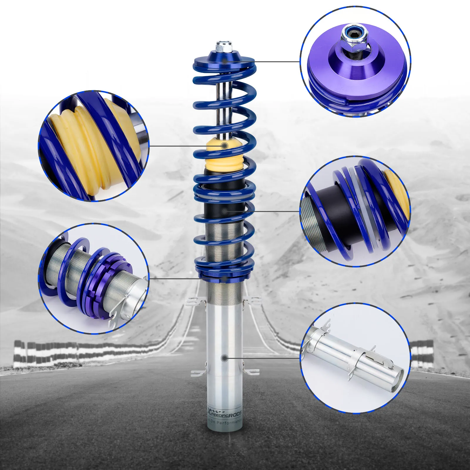 Комплект подвески coiloверсия для VW Golf MK4 1J 1999 2000 2001 2002 SEAT Toledo Mk2 (1 м) 1998-2004 амортизатор