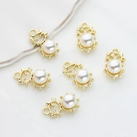 zinc alloy charms mini imitation pearls cat charms pendant 10pcslot for diy fashion jewelry making finding accessories
