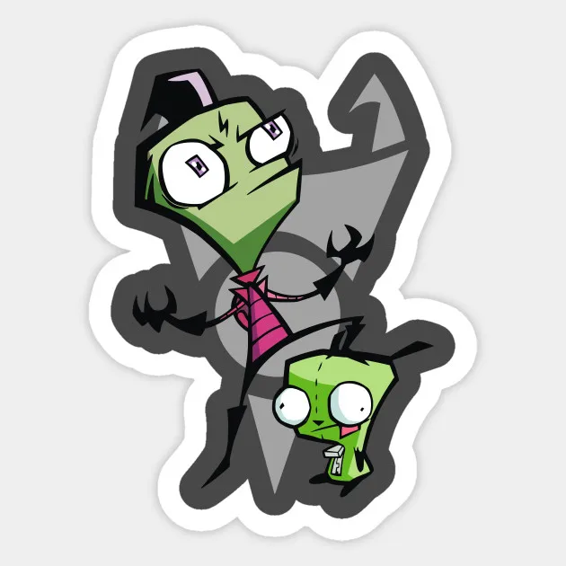1 шт. замаскированная наклейка Invader Zim GIR для украшения автомобильного окна двери