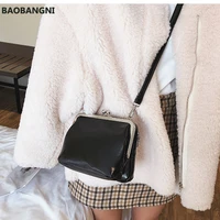pu women small shoulder bag designer clip clutch retro mini ladies purse and handbags crossbody bags soft leather