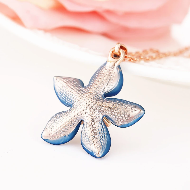 

2019 new fashion women flowers necklace simple blue flower necklace for women gift jewelry D00522