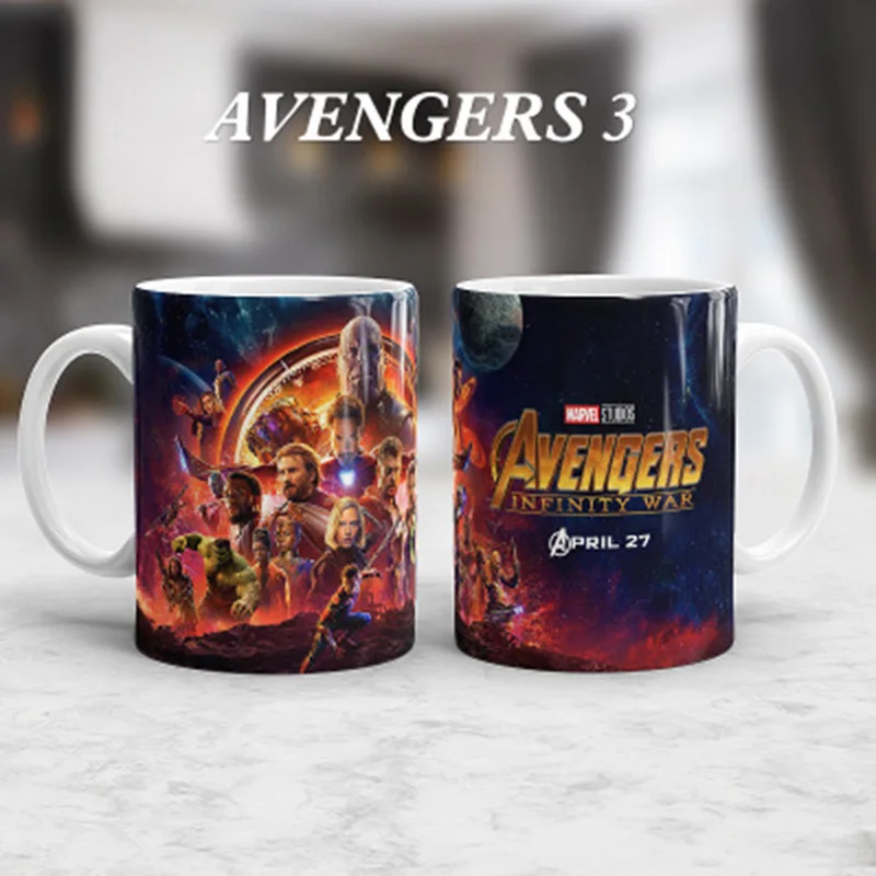 Style B Mug Дропшиппинг 1 шт. Мстители волшебная кружка Капитан Америка против Железный человек цвет меняющая кружка 350 мл керамика вино чай чашка лучшие подарки - Цвет: Style B Mug