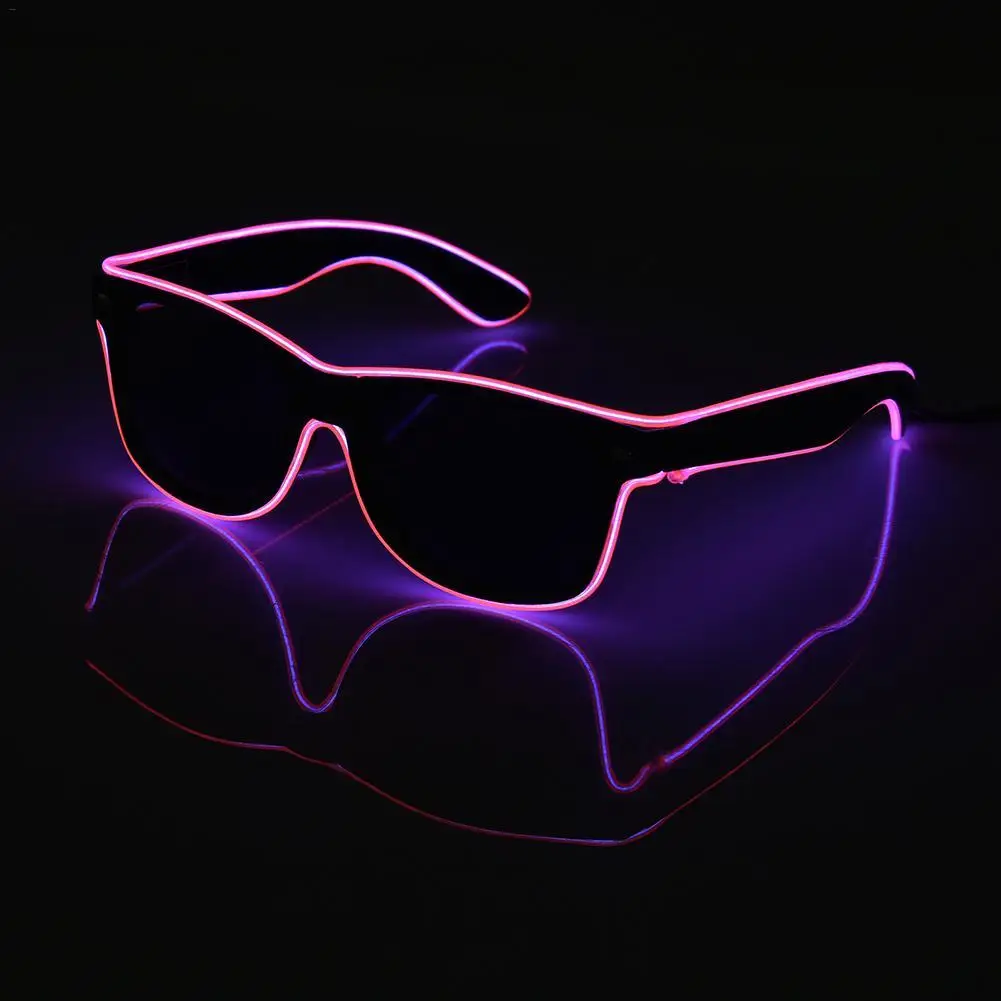 1 шт. стандартный черный светящийся светодиодный светильник для очков EL Wire