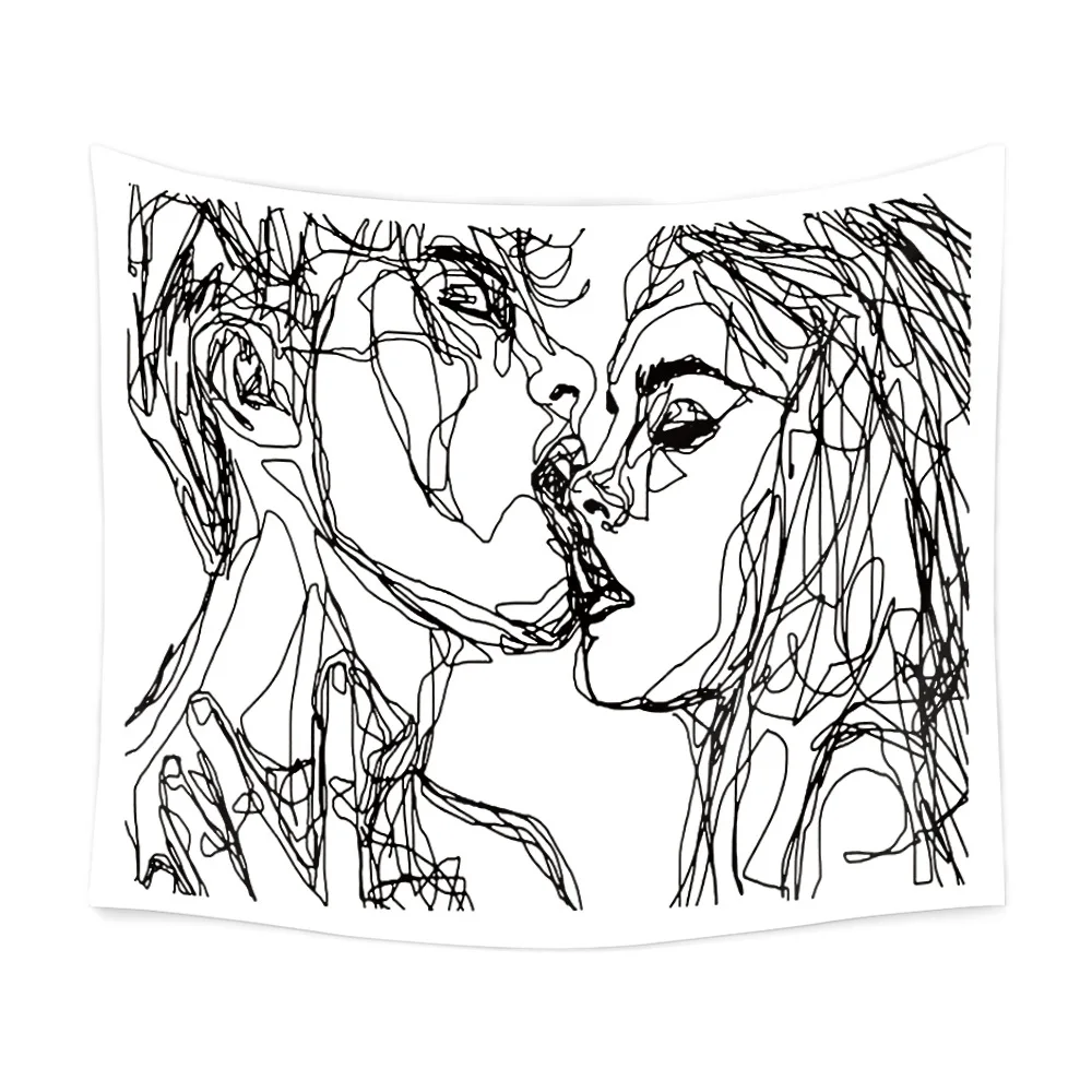 

Sexy Body Line Tapestry Art Wall Hanging Tapestry Simple Design Line Wall Decor Bedspread Yoga Mat Picnic Cloth Home & Living