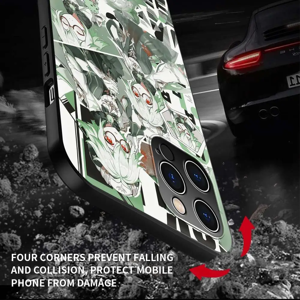 

Genshin Impact Game Phone Case For iPhone 11 Pro XS XR X Cover For iPhone 12 Pro Max 7 8 Plus SE 2020 Black Shell Coque
