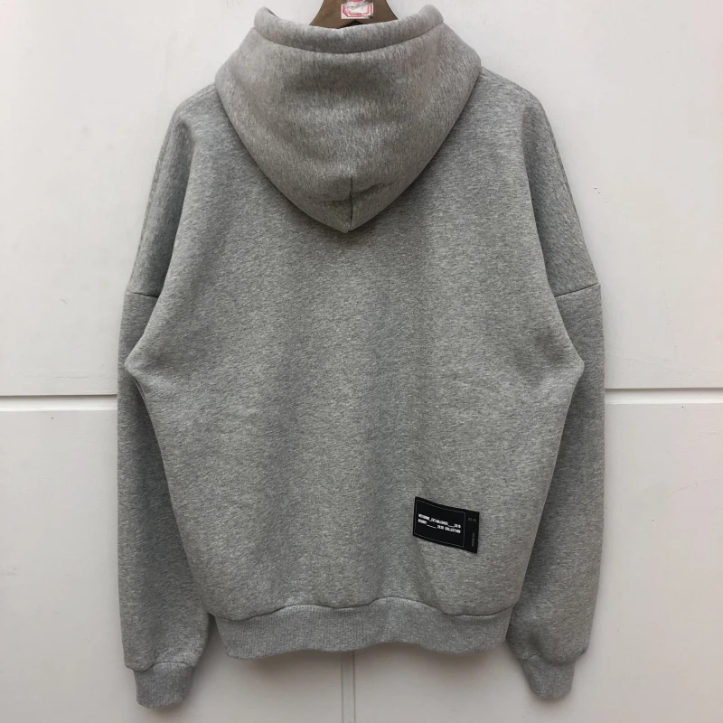 

Oversize WE11DONE Patchwork Hoodies Men Women High Quality Heavy Fabric Sweatshirt WELLDONE Drawstring Casual Pullover