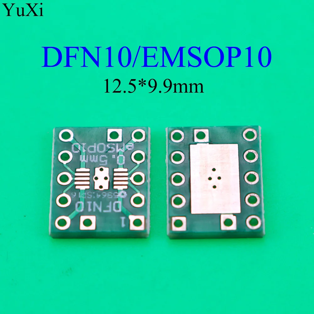 

YuXi DFN10 eMSOP10 turn DIP10 0.5MM Pitch With Cooling IC adapter Socket / Adapter plate PCB