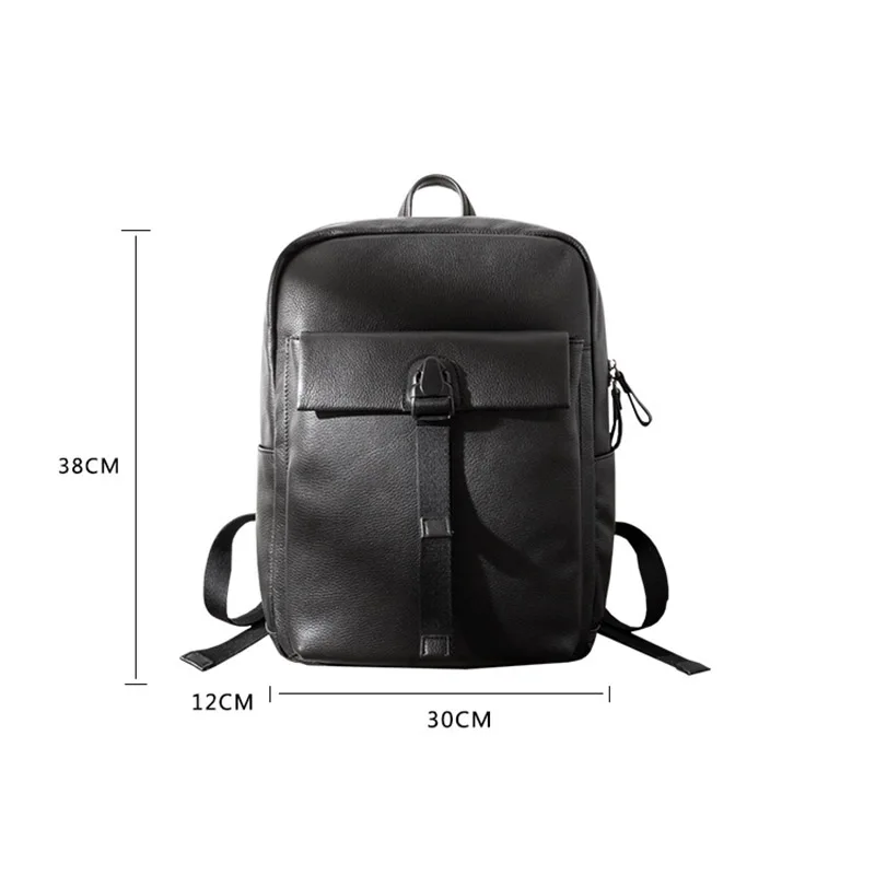 

Genuine leather fashion men's backpack, top layer leather trendy backpack, large-capacity leisure computer bag