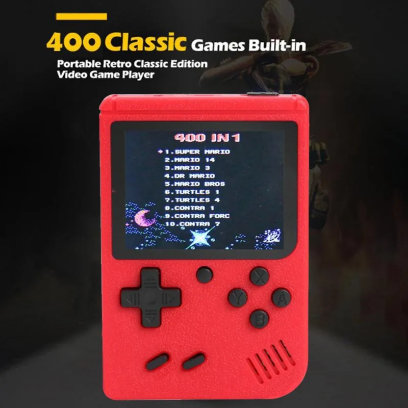 Портативная игровая консоль, встроенные 400 ретро классические игры, 3,0 дюймовый экран, портативная игровая приставка для игр FC
