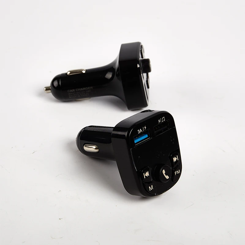 

Bluetooth-compatible Version 5.0 FM Transmitter Car Player Kit Card Car Charger Quick With QC3.0 Dual USB Voltmeter & AUX IN/OUT
