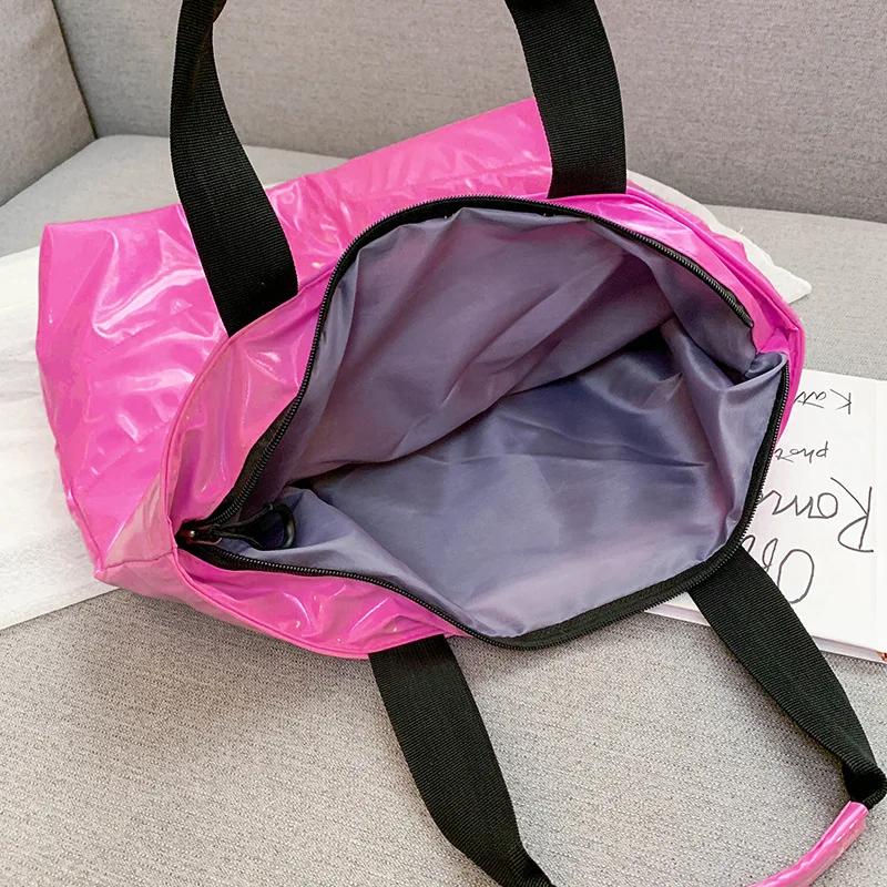 

Glossy Handbags 2021 Autumn and Winter New Cotton Clothing Shoulder Bag Fashion Korean Space Cotton Bag Female Portable Big Bag