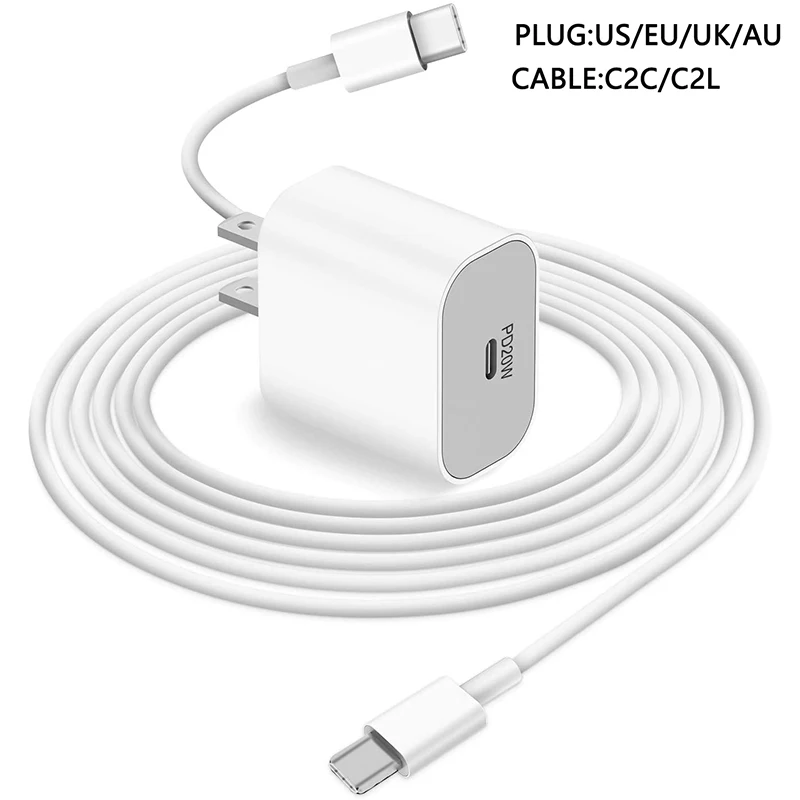 Usb кабель PD 20 Вт с быстрой зарядкой QC3.0 вилка EU/UK/US/AU Type C быстрое зарядное