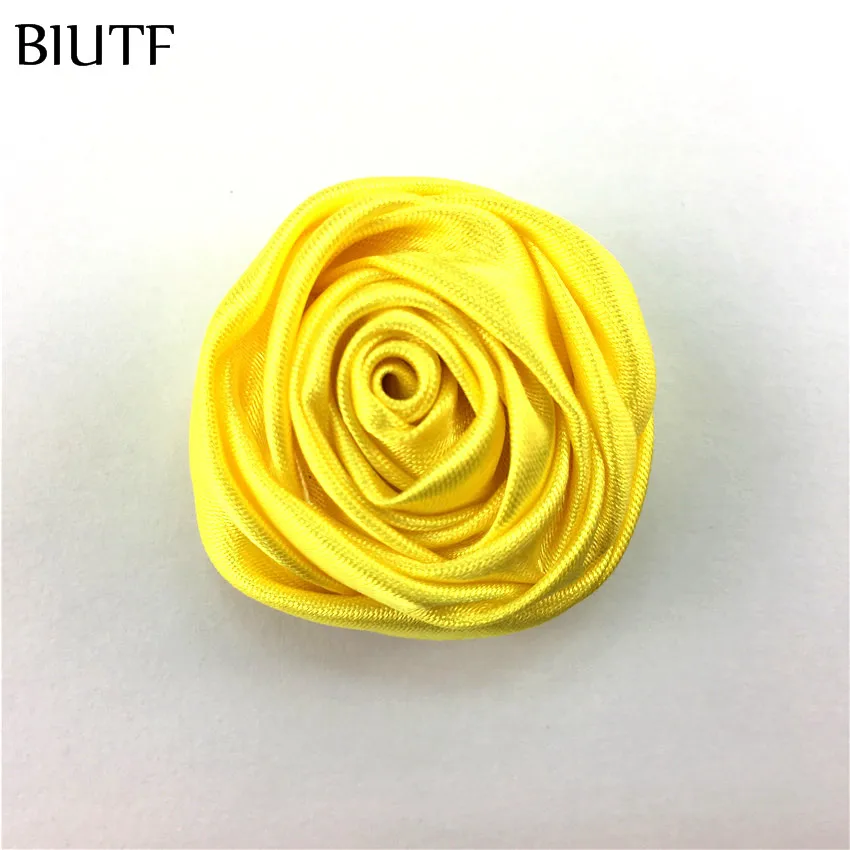10 шт./лот 3 5 см мини сатиновый цветок в рулоне с зажимом для волос виде бутона розы
