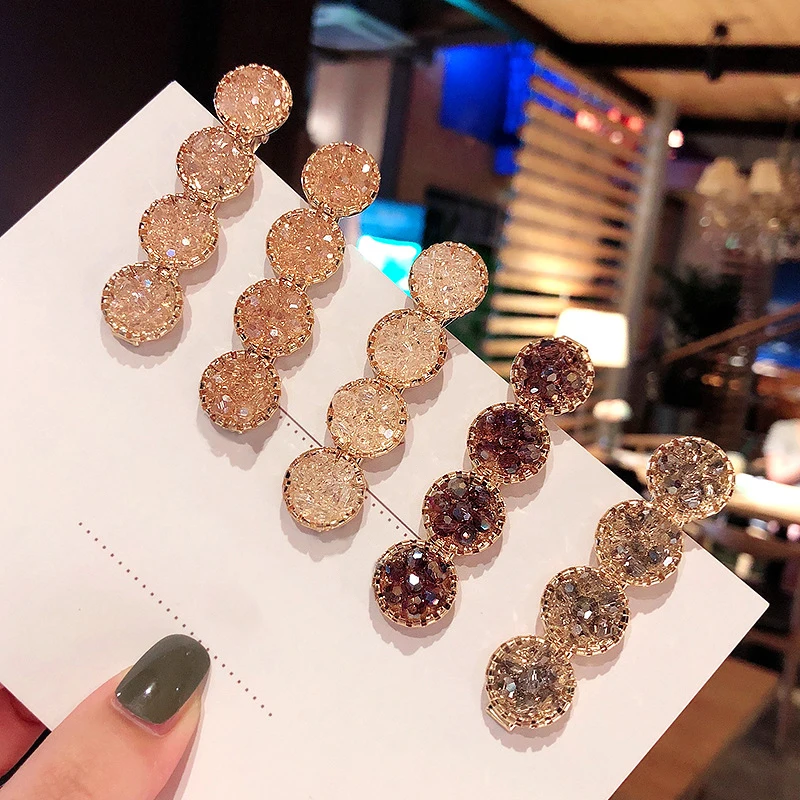 Модные корейские заколки Стразы с кристаллами женские для волос Геометрическая