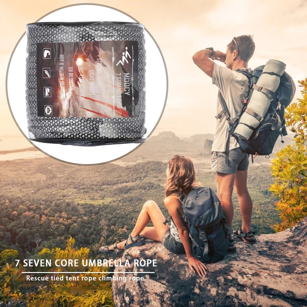 

50m Outdoor Tents Rope Camping Lanyards Equipment Camping Survival Hiking Cord Climbing Portable Outdoor Element