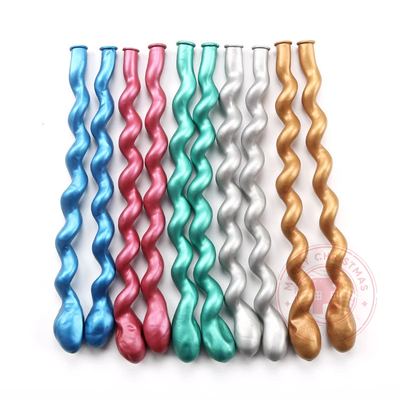 Спиральные Воздушные шары 10 шт./лот полоски латексные хромированные