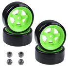 4 шт. жесткие пластиковые RC 110 Дрифт автомобильные шины и диски 12 мм шестигранные для Tamiya Sakura HPI HSP Redcat RC хобби модели