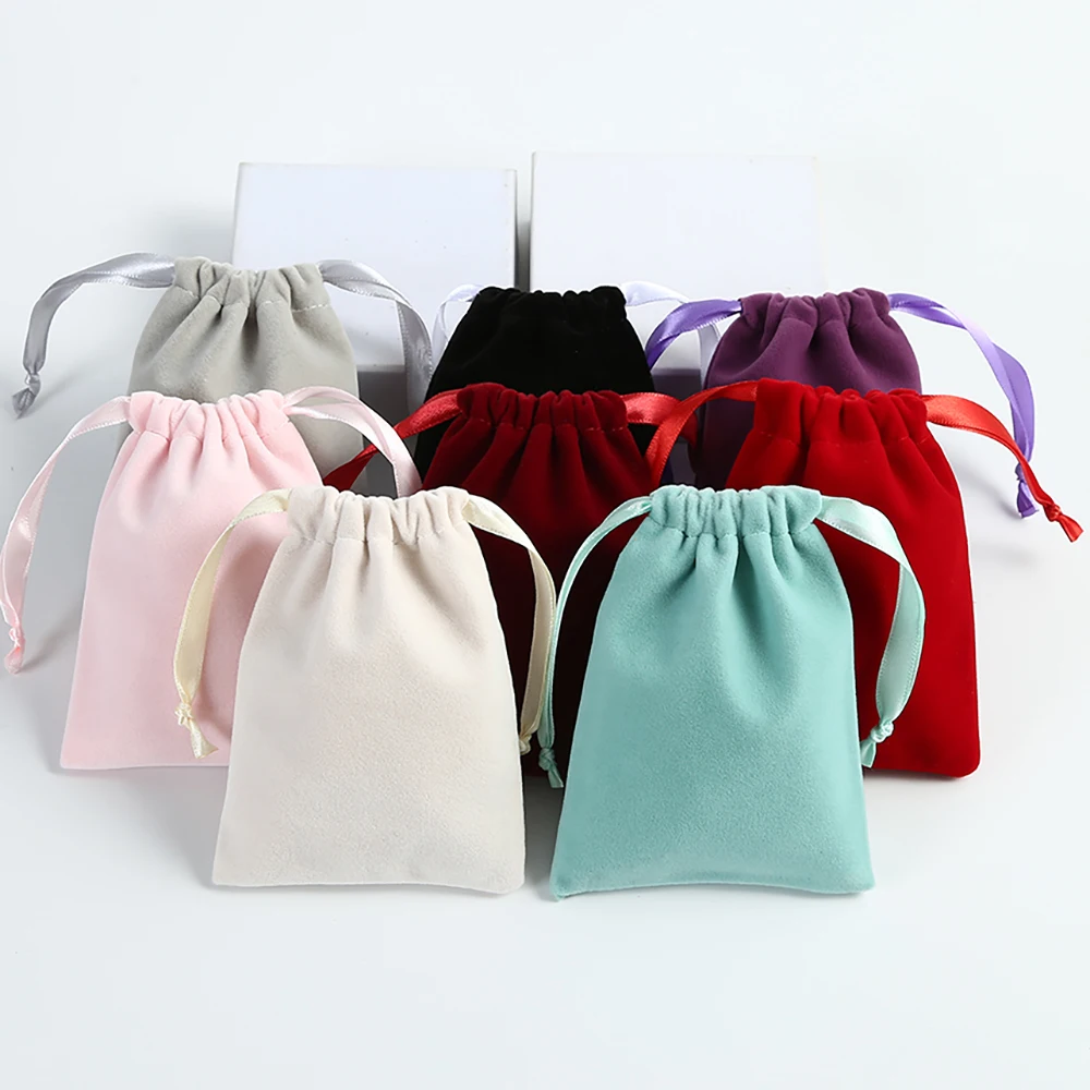 

5pcs Thick Velvet Jewelry Gift Bag for Wedding favors Party Candy Pouch Jewelry Display Earring Bracelets Packing Organizer
