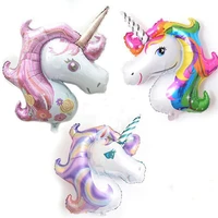 3pcs pink purple colorful unicorn balloon birthday party decorations for kids girl baby shower 1 9 year birthday party supplies