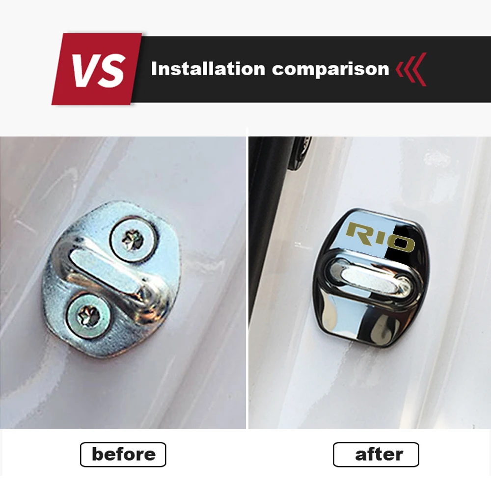 4 шт. 3D нержавеющая сталь крышка дверного замка автомобиля Защитная для kia rio на