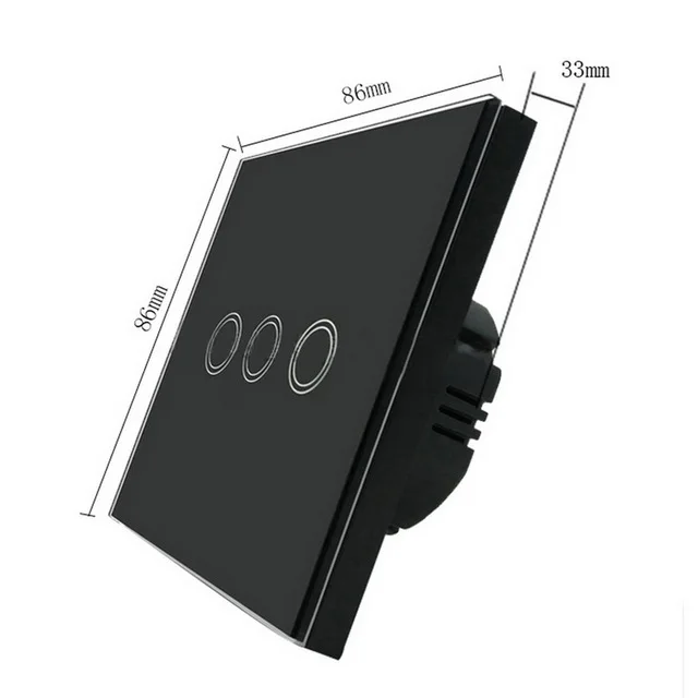 3 Gang Switch ЕС/Великобритания Стандартный 1/2/3 Стандартный AC110V~ 240V с украшением в виде кристаллов Стекло Панель светильник переключатели, настенный сенсорный выключатель настенный светильник переключатель - Цвет: 3 Gang Switch