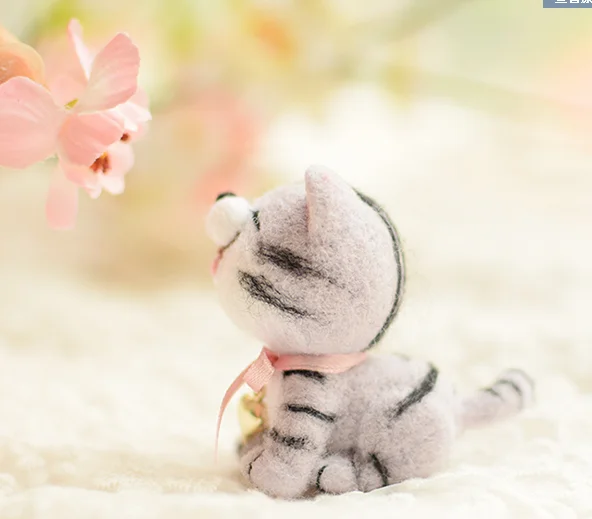 Набор из шерсти и войлока с изображением счастливой маленькой кошки | Дом сад